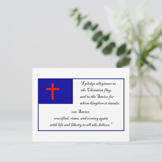 キリスト教国旗とキリスト教国旗への誓約 ポストカード (スタンド正面)