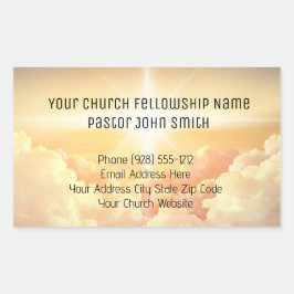 キリスト教天雲教会ビジネス 長方形シール