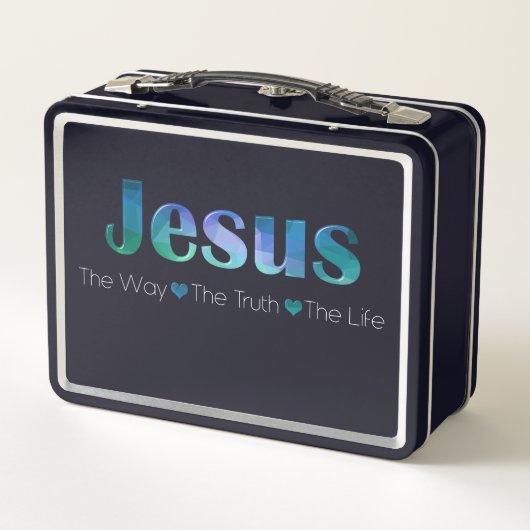 キリスト教女性の信仰聖書の一節法真実の人生 メタルランチボックス (裏面)