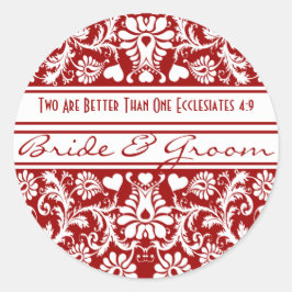 キリスト教宗教上のダマスクヴィンテージ結婚フローラ ラウンドシール