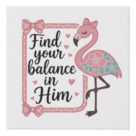 キリスト教宗教信仰聖書聖句フラミンゴ フェイクキャンバスプリント