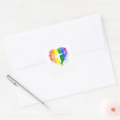 キリスト教宗教十字架のあるハート,ゲイプライド スクエアシール (封筒)