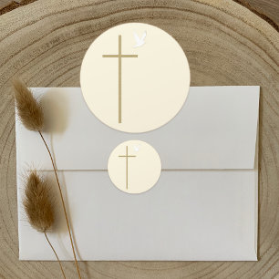 キリスト教宗教十字架 ラウンドシール