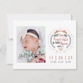 キリスト教宗教引用文写真誕生発表 案内状 (正面)