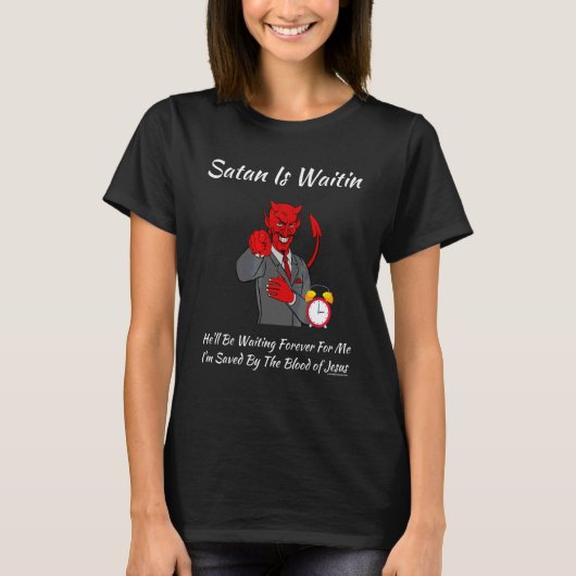 キリスト教宗教教会サタン神待ち Tシャツ (正面)