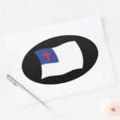 キリスト教宗教旗シール 楕円形シール (封筒)