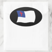 キリスト教宗教旗シール 楕円形シール (バッグ)