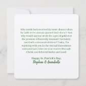 キリスト教宗教聖パトリックの格言フラットカード (裏面)