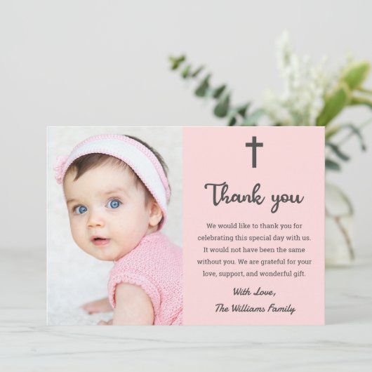 キリスト教宗教《キリスト教》洗礼式や命名式洗礼会 サンキューカード (スタンド正面)