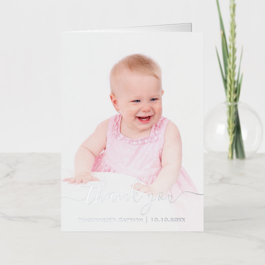 キリスト教宗教《キリスト教》洗礼式や命名式洗礼会 箔グリーティングカード (正面)