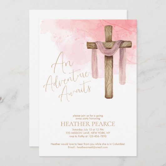 キリスト教宣教師遠くにパーティー 招待状 (正面/裏面)