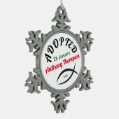 キリスト教家族に採用される! スノーフレークピューターオーナメント (左)