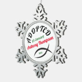 キリスト教家族に採用される! スノーフレークピューターオーナメント (右)