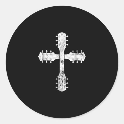 キリスト教崇拝チームのギタークロス ラウンドシール (正面)