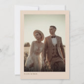 キリスト教式の結婚式のための手書きモノグラムクロス 招待状 (裏面)