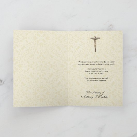 キリスト教弔慰を祈るイエス十字架 サンキューカード (内部)