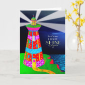 キリスト教徒が光を放つ灯台 カード (黄色い花)