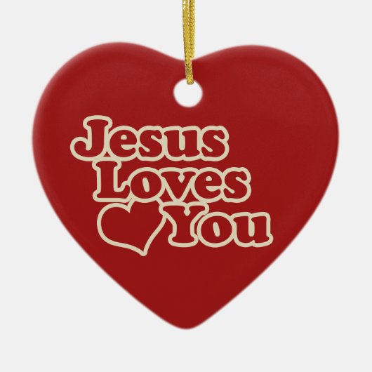 キリスト教徒のためにイエスはあなたを愛する セラミックオーナメント (正面)