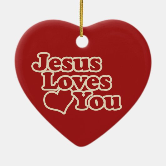 キリスト教徒のためにイエスはあなたを愛する セラミックオーナメント (裏面)