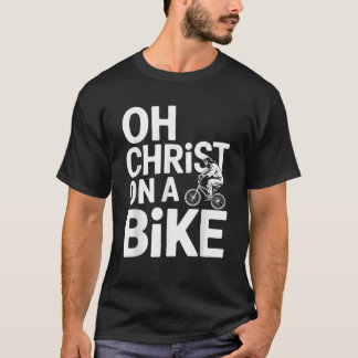 キリスト教徒のための楽しい自転車ジョークとイエスの名言 メンズ Tシャツ