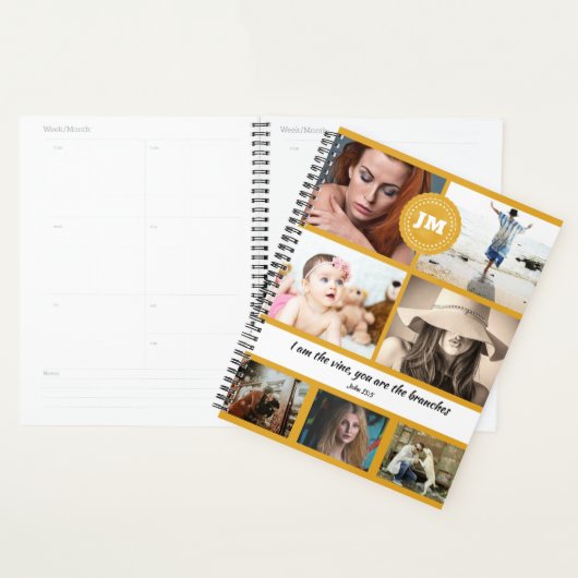 キリスト教徒のインスピレーションを得るモノグラム写真 プランナー手帳 (ディスプレー)