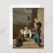 キリスト教徒の前でサイコロを遊ぶ少年たち ポストカード (正面/裏面)