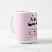 キリスト教徒は、あなたの伝言であなたを愛しています。 コーヒーマグカップ (正面左)