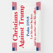 キリスト教徒、トランプ109:8に反対 横断幕 (縦)