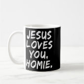 キリスト教徒 信仰 神様 兄弟のような愛 Jesus+Loves+You コーヒーマグカップ (左)