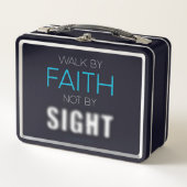キリスト教徒，視覚ではなく信仰で歩く メタルランチボックス (正面)