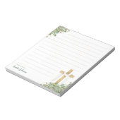 キリスト教復活祭パーソナライズされた十字架 ノートパッド (回転)