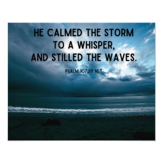 キリスト教感動的の信仰、嵐の平和 フォトプリント            (正面)