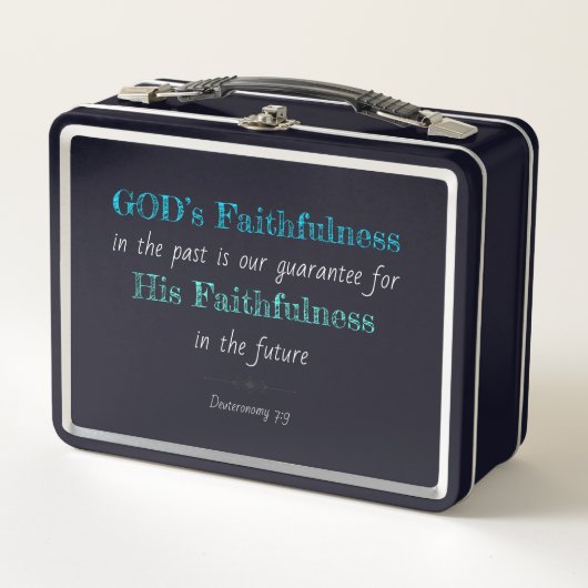 キリスト教感動的:神の忠実さ メタルランチボックス (正面)