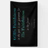 キリスト教感動的:神の忠実さ 横断幕 (縦)