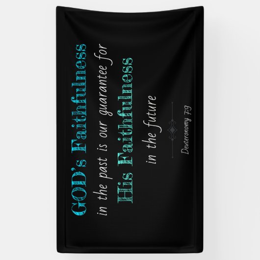 キリスト教感動的:神の忠実さ 横断幕 (縦)