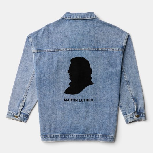 キリスト教改革者と神学のシルエット デニムジャケット (裏面)