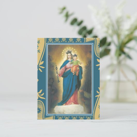 キリスト教救済徒の女性とベビー・イエス ポストカード (スタンド正面)