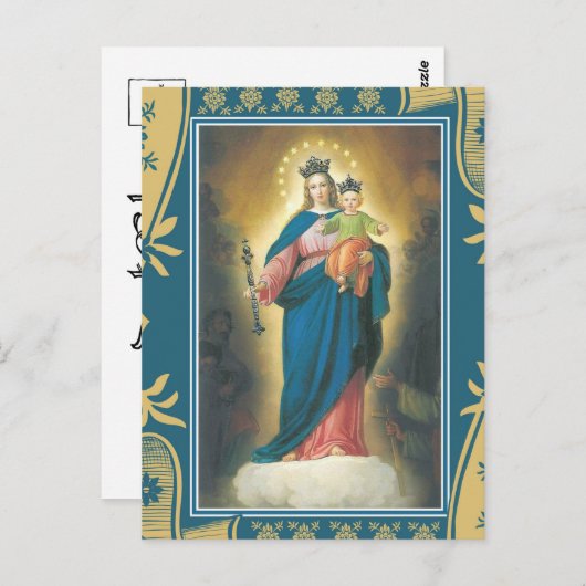 キリスト教救済徒の女性とベビー・イエス ポストカード (正面/裏面)