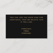 キリスト教教会のタン・ブラック・クロス大スタイリッシュ臣 名刺 (裏面)