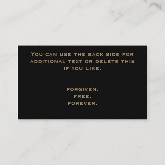 キリスト教教会のタン・ブラック・クロス大スタイリッシュ臣 名刺 (裏面)