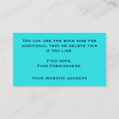 キリスト教教会の牧師モダンターコイズ自然 コーリングカード (裏面)