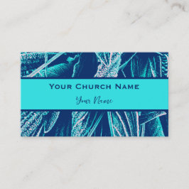 キリスト教教会の牧師モダンターコイズ自然 コーリングカード