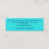 キリスト教教会の牧師モダンターコイズ自然 コーリングカード (裏面)