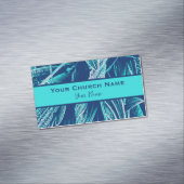 キリスト教教会の牧師モダンターコイズ自然 マグネット名刺 (インサイチュ)