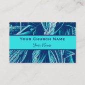 キリスト教教会の牧師モダンターコイズ自然 名刺 (正面)