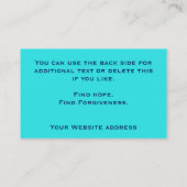 キリスト教教会の牧師モダンターコイズ自然 名刺 (裏面)