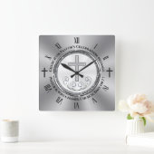 キリスト教教会または牧師の記念日の贈り物アイディア スクエア壁時計 (ホーム)
