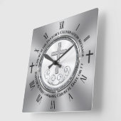 キリスト教教会または牧師の記念日の贈り物アイディア スクエア壁時計 (傾斜)