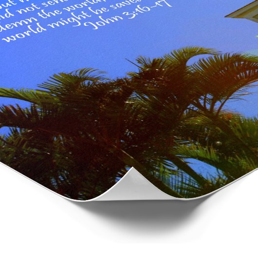 キリスト教教会クロスポスターと聖書聖句 ポスター (角)