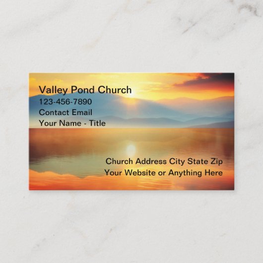 キリスト教教会サンセット風光明媚な名刺 名刺 (正面)